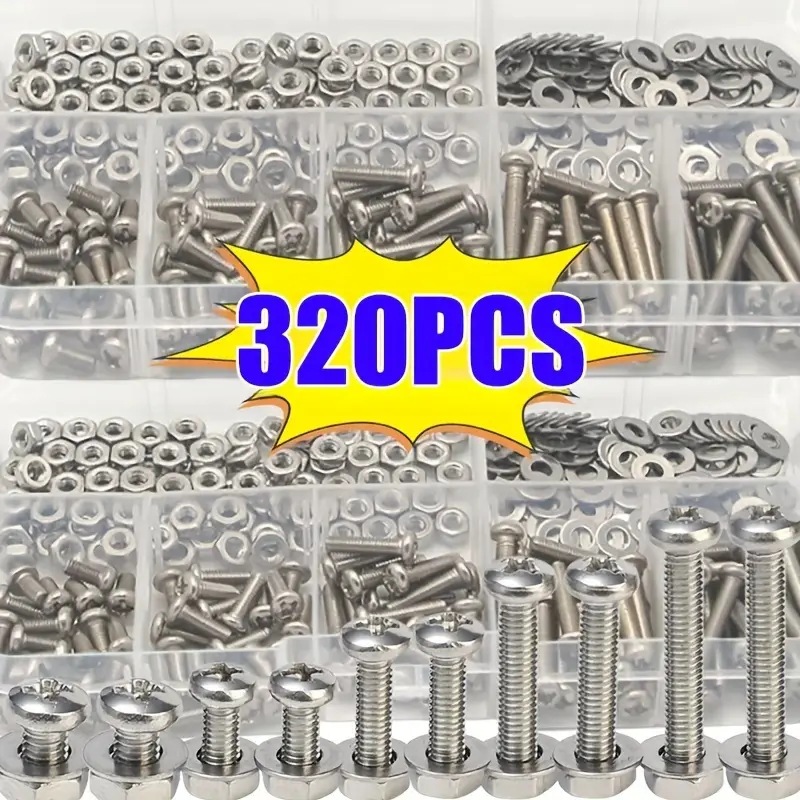 320PCS Hex Nuts & Bolts Set M2 - đánh giá và giá Furniture Hardware Repair