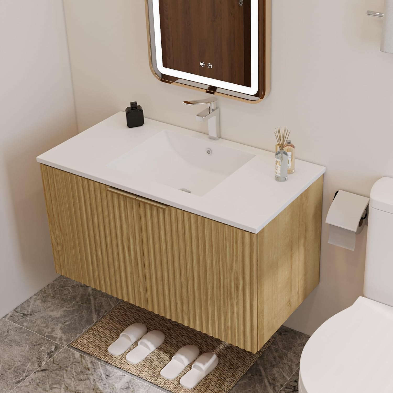 Modern Floating Bathroom Vanit - đánh giá và giá Soft Close Hinge
