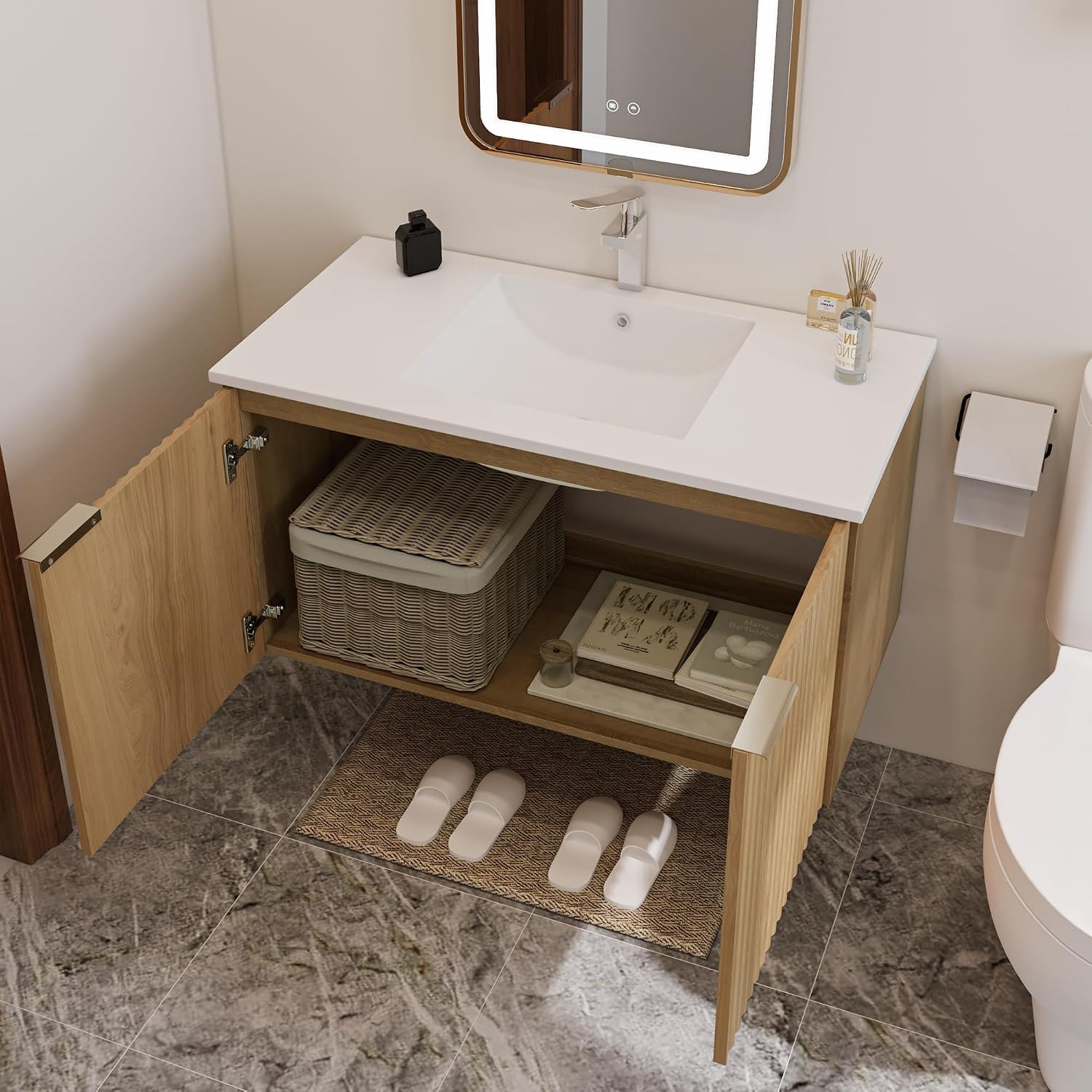 Modern Floating Bathroom Vanit - đánh giá và giá Soft Close Hinge