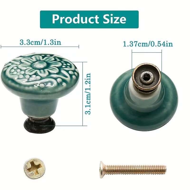 12pcs Ceramic Cabinet Knobs, F - đánh giá và giá Furniture Hardware Supplies