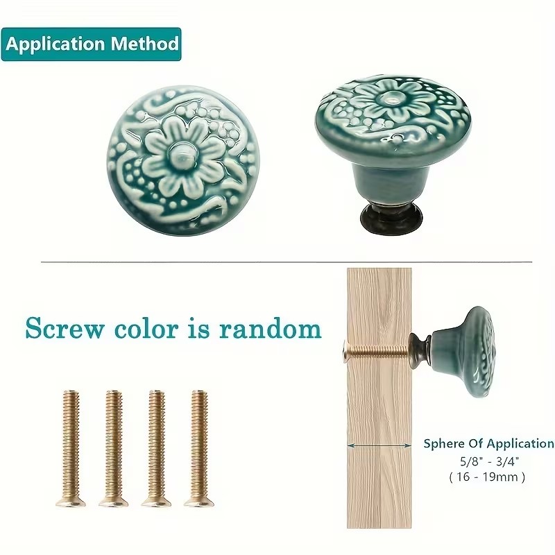 12pcs Ceramic Cabinet Knobs, F - đánh giá và giá Furniture Hardware Supplies