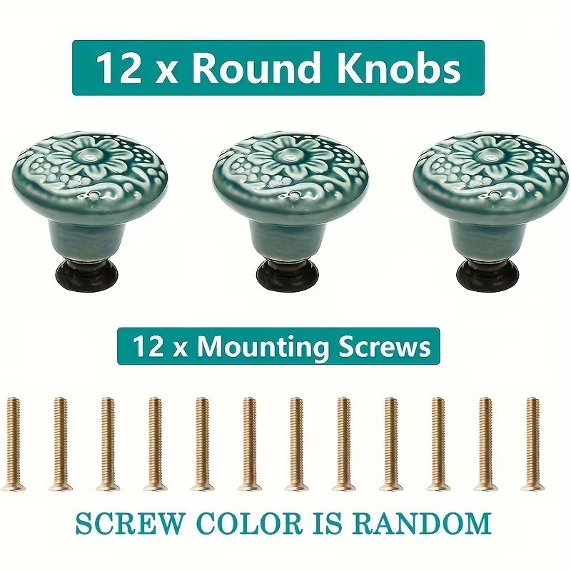 12pcs Ceramic Cabinet Knobs, F - đánh giá và giá Furniture Hardware Supplies